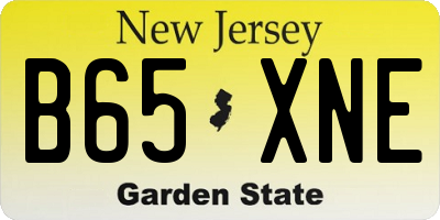 NJ license plate B65XNE