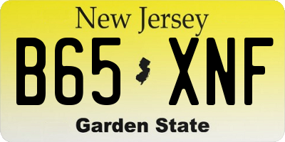 NJ license plate B65XNF