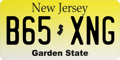 NJ license plate B65XNG