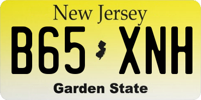 NJ license plate B65XNH