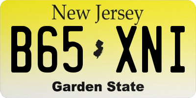 NJ license plate B65XNI