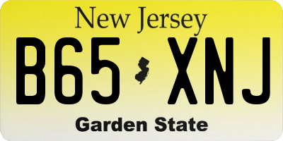 NJ license plate B65XNJ