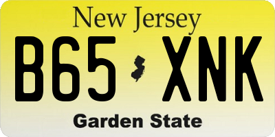 NJ license plate B65XNK