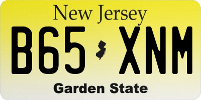 NJ license plate B65XNM