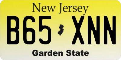 NJ license plate B65XNN