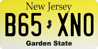 NJ license plate B65XNO