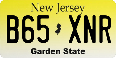 NJ license plate B65XNR