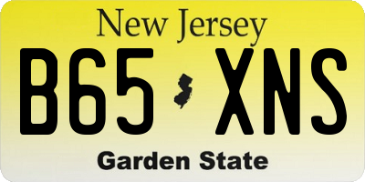NJ license plate B65XNS