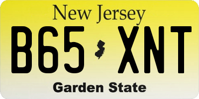 NJ license plate B65XNT