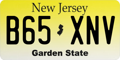 NJ license plate B65XNV
