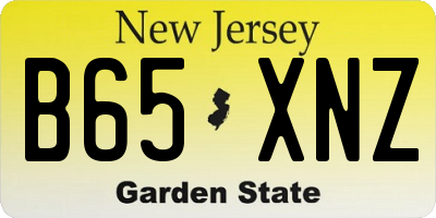 NJ license plate B65XNZ