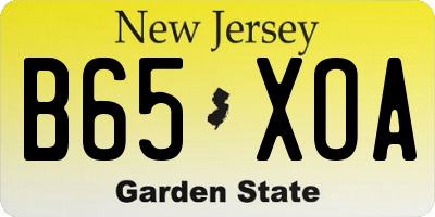 NJ license plate B65XOA