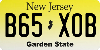 NJ license plate B65XOB