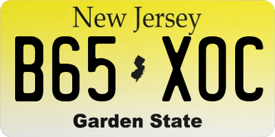 NJ license plate B65XOC