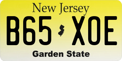 NJ license plate B65XOE