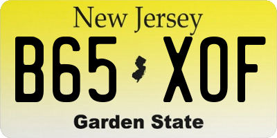 NJ license plate B65XOF