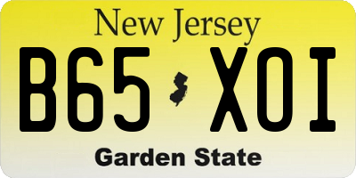 NJ license plate B65XOI