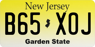 NJ license plate B65XOJ