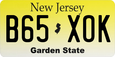 NJ license plate B65XOK