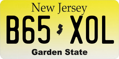 NJ license plate B65XOL