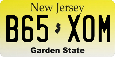 NJ license plate B65XOM