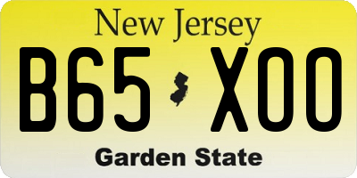 NJ license plate B65XOO