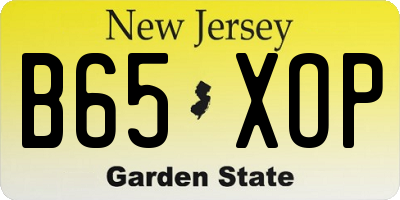 NJ license plate B65XOP