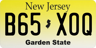 NJ license plate B65XOQ
