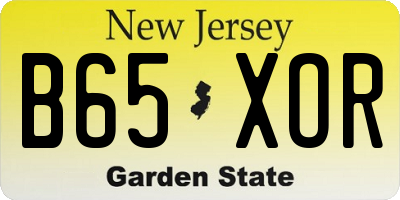 NJ license plate B65XOR