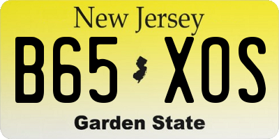 NJ license plate B65XOS