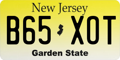 NJ license plate B65XOT