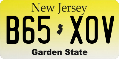 NJ license plate B65XOV