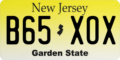 NJ license plate B65XOX