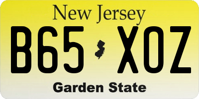 NJ license plate B65XOZ