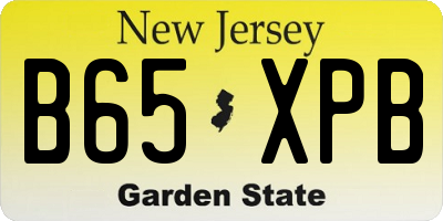 NJ license plate B65XPB