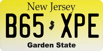 NJ license plate B65XPE