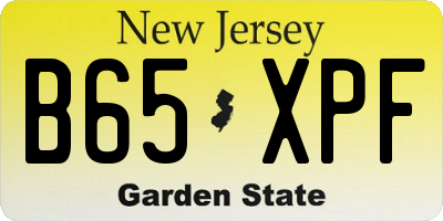 NJ license plate B65XPF