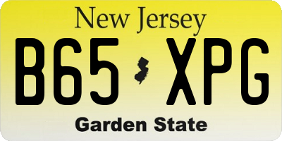 NJ license plate B65XPG
