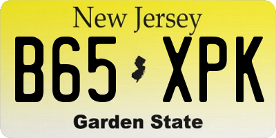 NJ license plate B65XPK