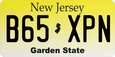 NJ license plate B65XPN
