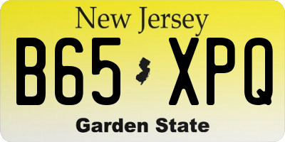 NJ license plate B65XPQ