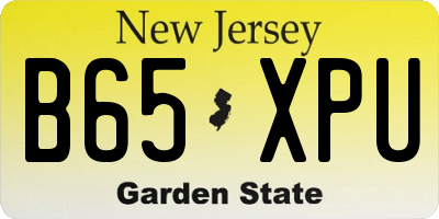 NJ license plate B65XPU