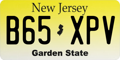 NJ license plate B65XPV