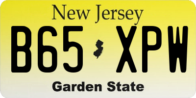 NJ license plate B65XPW
