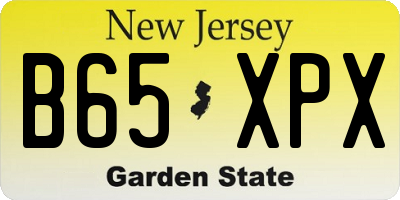 NJ license plate B65XPX
