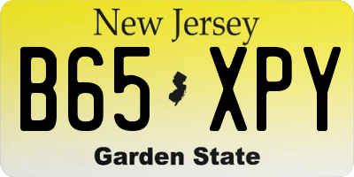 NJ license plate B65XPY