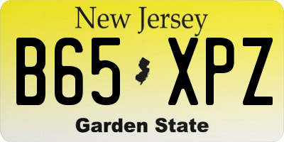 NJ license plate B65XPZ