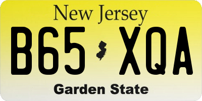 NJ license plate B65XQA
