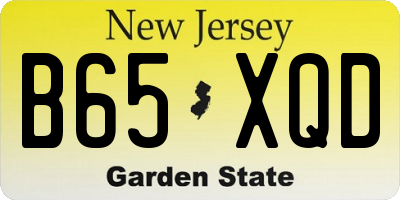 NJ license plate B65XQD