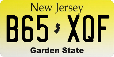 NJ license plate B65XQF